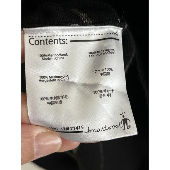 EUC Smartwool Men Merino Wool Crew Sweater Black Gray Stripes Med - Picture 9 of 10